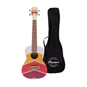 Ukelele Concierto Bamboo Burning Sunrise + Funda