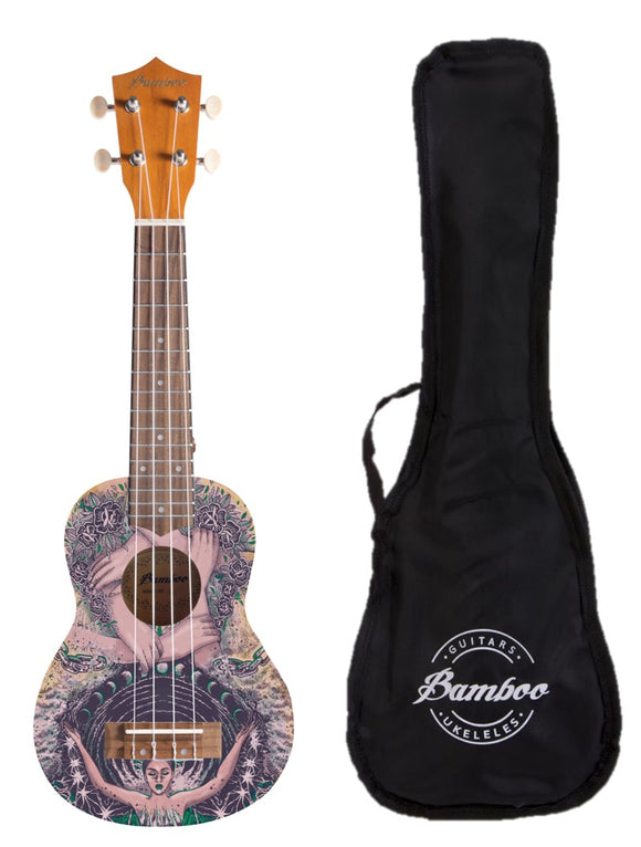 Ukelele Soprano Bamboo Diseño Freedom + Funda