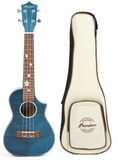 Ukelele Concierto Bamboo Blossom Blue + Funda Acolchada